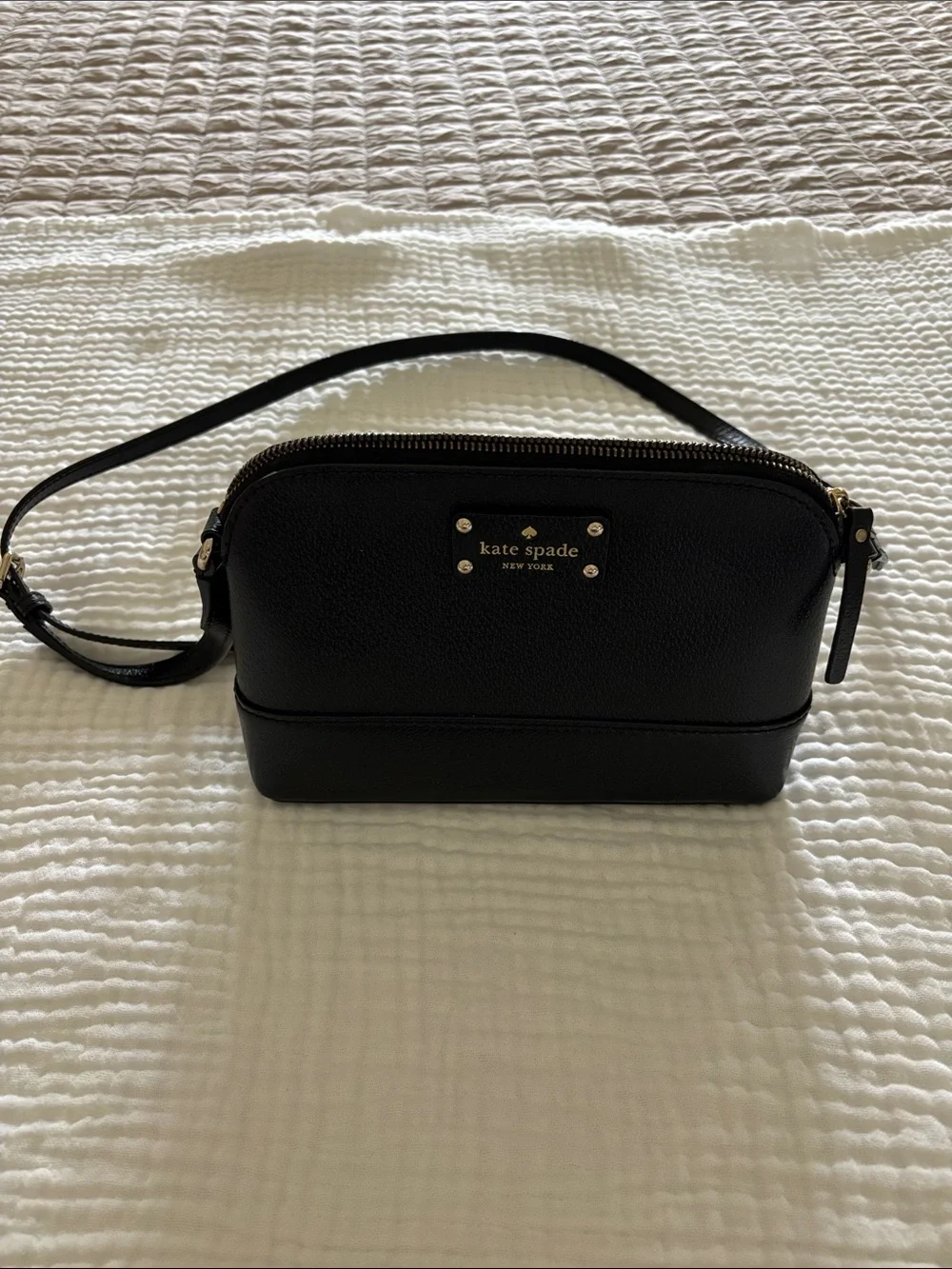 kate spade Black Pebble Leather Dome Crossbody